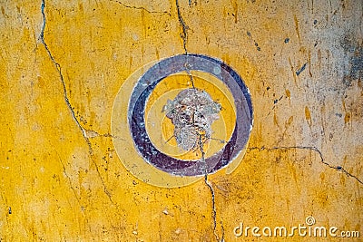 Ancient fresco in a house in Pompeii, Editorial Stock Photo