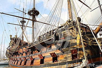 Ancient galleon Stock Photo