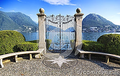 Ancient gate of Ciani Park Stock Photo