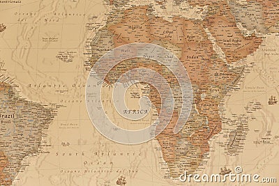 Ancient geographic map of Africa Stock Photo