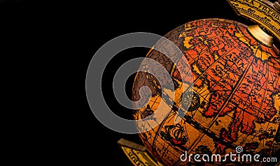 Ancient globe with Asia, Africa and Indian Ocean Stock Photo