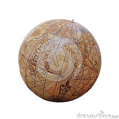 Ancient globe, isolated Stock Photo