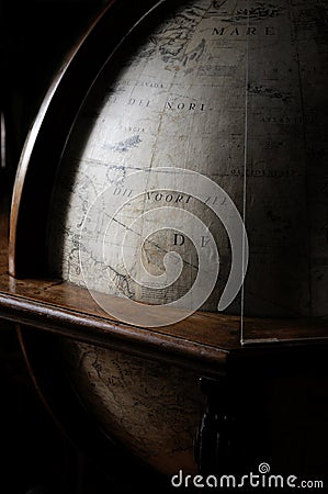 Ancient globe of planet earth Stock Photo
