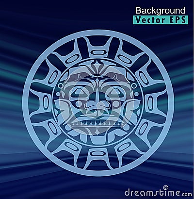 Ancient God Face Vector Illustration