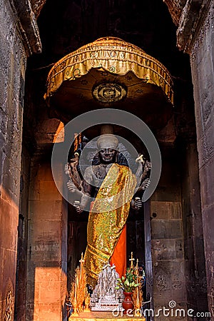 Ancient God Vishnu statue at Angkor Wat, Siem Reap, Cambodia Stock Photo