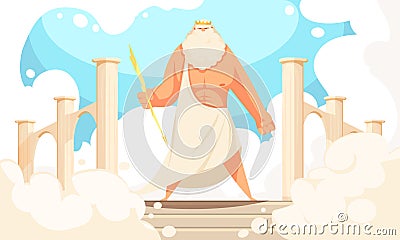 Ancient God Zeus Vector Illustration