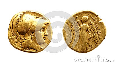 Ancient Greek Gold Coin Alexander The Great Stock Photo