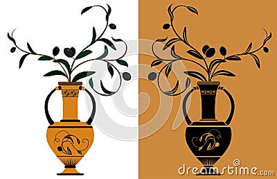 Ancient Greek amphora Vector Illustration