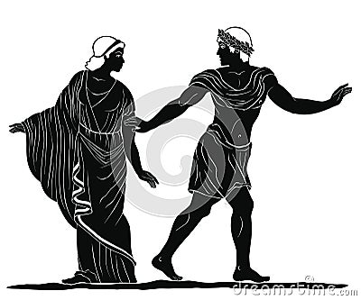 Ancient Greek drawing. Vector Illustration