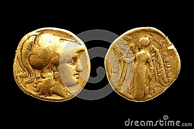 Ancient Greek Gold Coin Alexander The Great Stock Photo