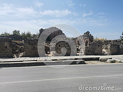 Ancient Greek Houses and Shops Editorial Stock Photo