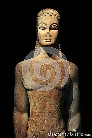 Ancient greek kouros statue Editorial Stock Photo