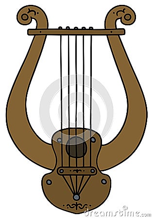 Ancient Greek lyre Vector Illustration