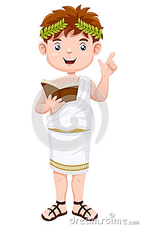 Ancient greek man cartoon Vector Illustration