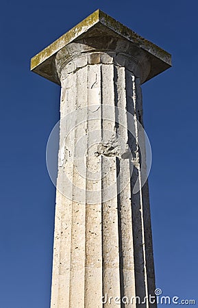 Ancient greek pillar of doric rhythm Stock Photo