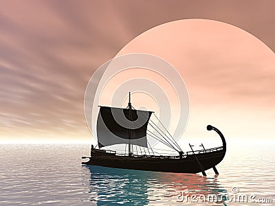 Ancient Greek Ship Stock Photo