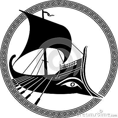 Ancient Greek ship Vector Illustration