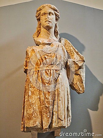 Ancient Greek Statue, Dionysus, Delphi Museum, Greece Editorial Stock Photo