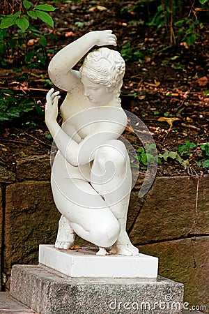 Ancient greek statue of Venus bather Stock Photo