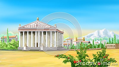 Ancient Greek temple Stock Photo