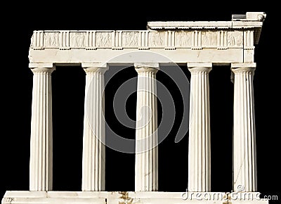 Ancient Greek temple isolated Stock Photo