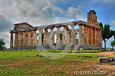 Ancient Greek temples and ruins Stock Photo