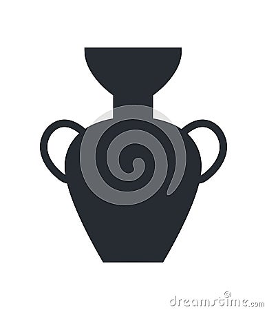 Ancient Greek Vase Isolated Illustration on White Vector Illustration