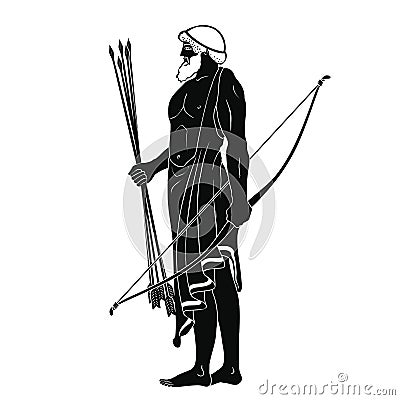 Ancient Greek warrior. Vector Illustration