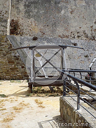 Ancient guillotine-Tarifa-Cadiz -Andalusia Stock Photo