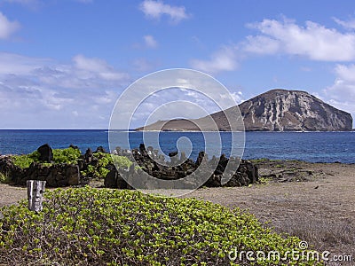 Ancient Heiau Stock Photo