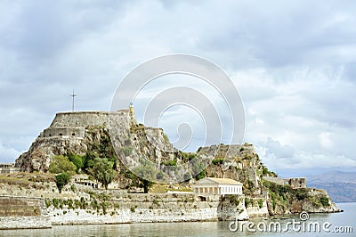 Ancient Hellenic temple and fortress, Corfu Stock Photo