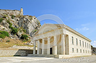 Ancient Hellenic temple in Kerkira Stock Photo