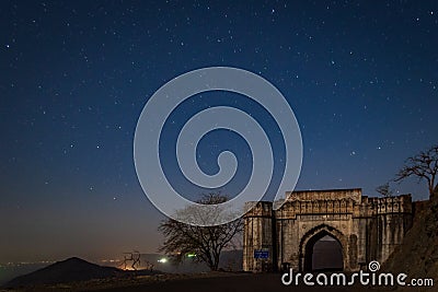 Ancient heritage fort/gate in night Stock Photo