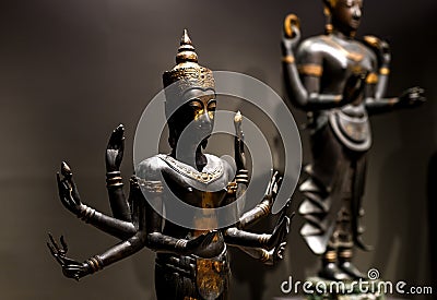 Ancient Hindu idols are on display at the National Museum Editorial Stock Photo