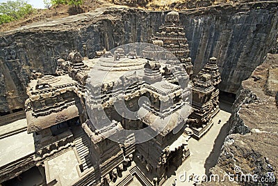 Ancient Hindu Rock Temple Stock Photo