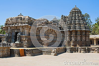 Ancient Hindu soapstone temple in Karnataka Stock Photo