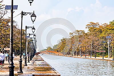 Ancient holy pond in Lumbini Editorial Stock Photo