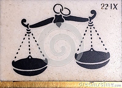 Ancient horoscope sign Libra Stock Photo