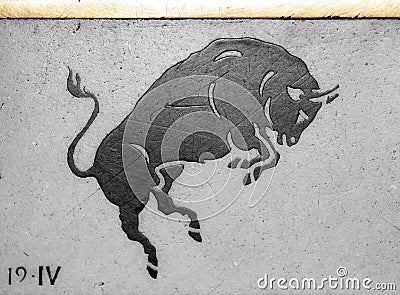 Ancient horoscope sign Taurus Stock Photo
