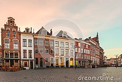 Ancient houses in the historic Dutch city of Zutphen Stock Photo