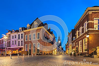 Ancient houses in the historic Dutch city of Zutphen Stock Photo