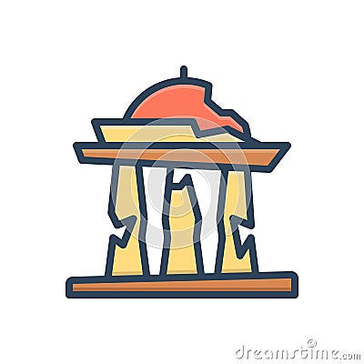 Color illustration icon for Ancient, pristine and long Cartoon Illustration