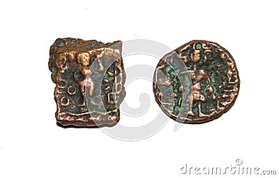 Ancient India Coins of Ujjaini Stock Photo