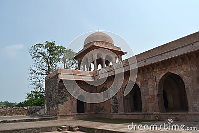 Ancient Indian Architecture Baz Bahadur Palce Stock Photo