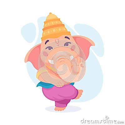 Ancient Indian Hindu Ganesha God and Deity Vector Illustration Vector Illustration