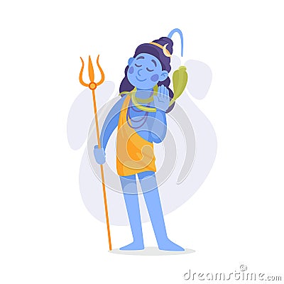 Ancient Indian Hindu Shiva God and Deity Vector Illustration Vector Illustration