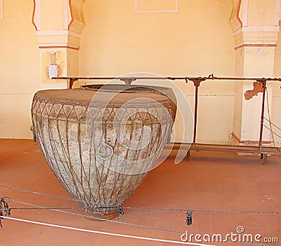 An Ancient Indian Percussion Music Instrument Kettle Drum Stock Photo