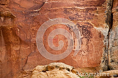 Ancient Indian Petroglyph Stock Photo