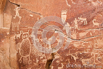 Ancient Indian Petroglyph Stock Photo