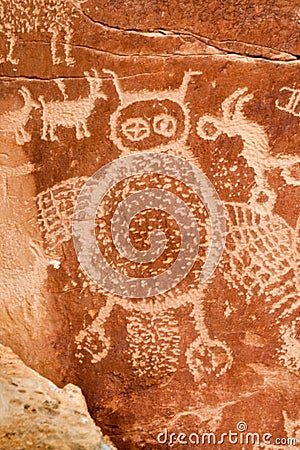 Ancient Indian Petroglyph Stock Photo